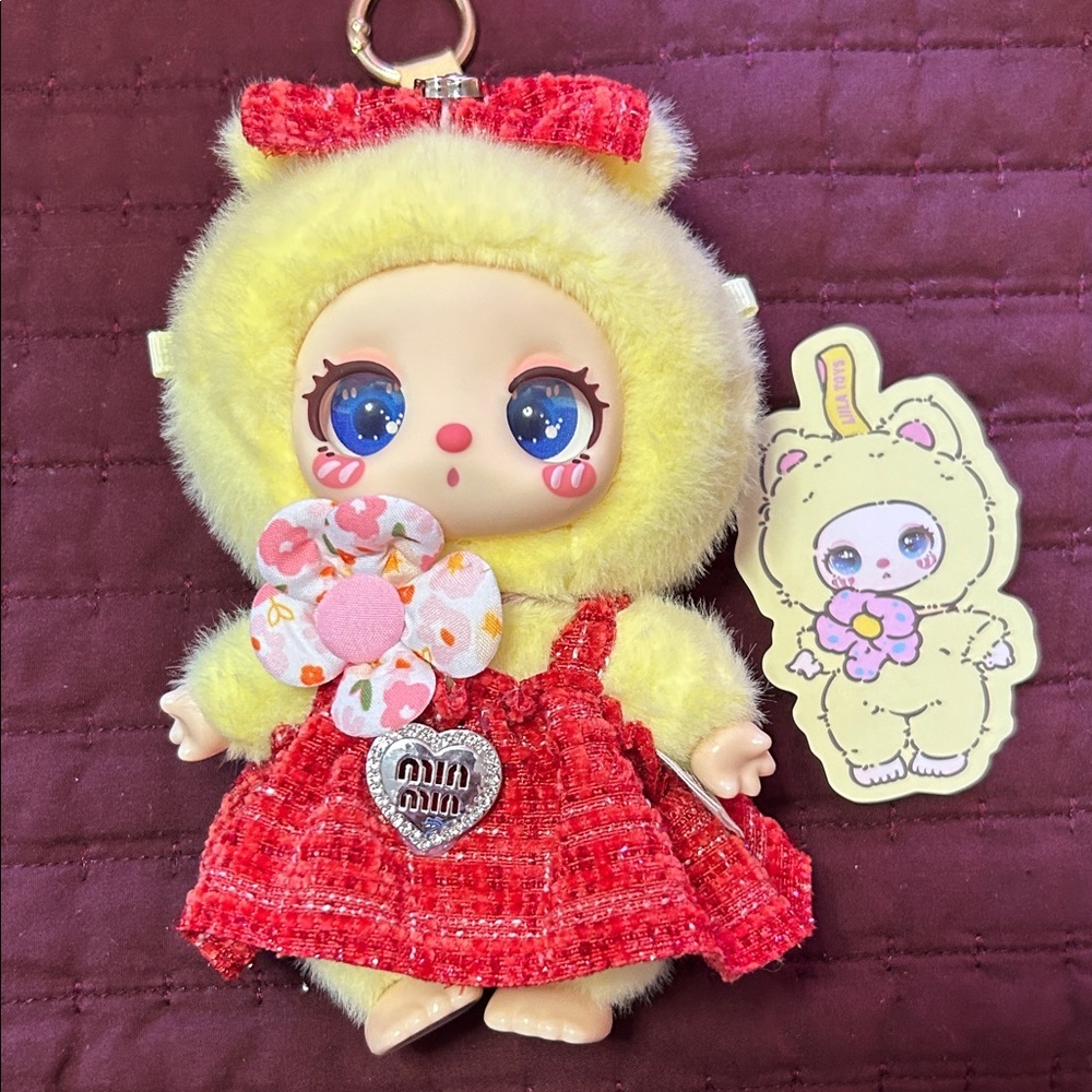 Miu Miu Red And Yellow Doll Keychain! With Outfit! - image 4